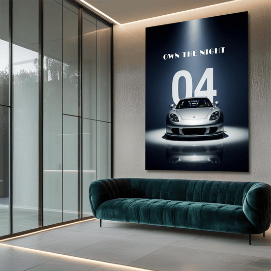 Porsche Carrera GT Silver Canvas Wall Art – Iconic Supercar Wall Decor