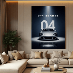 Porsche Carrera GT Silver Canvas Wall Art – Iconic Supercar Wall Decor