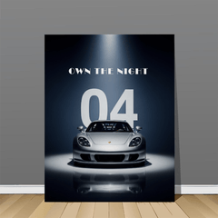Porsche Carrera GT Silver Canvas Wall Art – Iconic Supercar Wall Decor