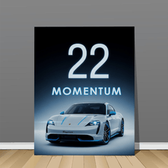 Porsche Taycan White Electric Sports Car Canvas Wall Art – Modern Luxury Décor