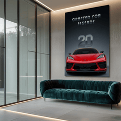 Chevrolet Corvette C8 Red Sports Car Canvas Wall Art – Modern Muscle Car Décor