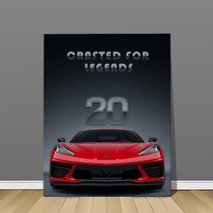 Chevrolet Corvette C8 Red Sports Car Canvas Wall Art – Modern Muscle Car Décor