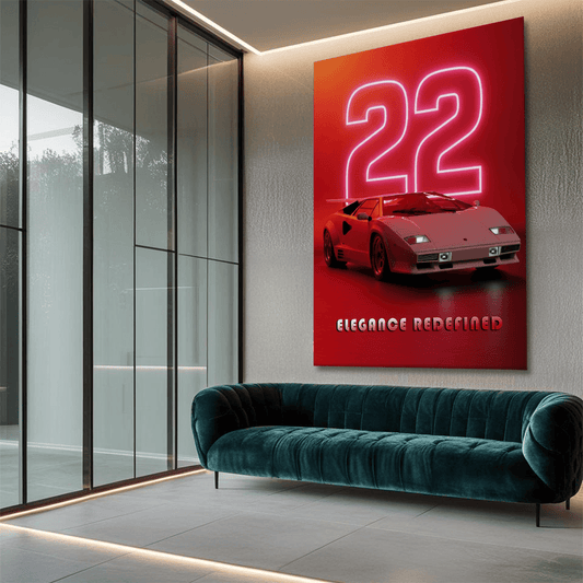 Lamborghini Countach Red Classic Supercar Canvas Wall Art – Vintage Luxury Décor