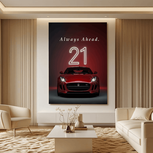 Jaguar F-Type Red Canvas Wall Art – Bold Supercar Wall Decor