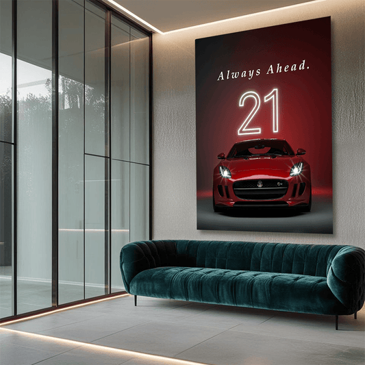 Jaguar F-Type Red Canvas Wall Art – Bold Supercar Wall Decor