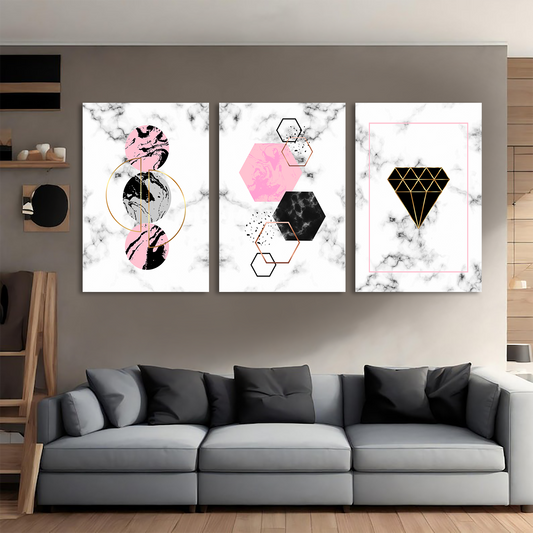 Geometric Assemblage Canvas Wall Art Prints