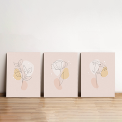 Refined Floral Minimalist Canvas Wall Art Prints