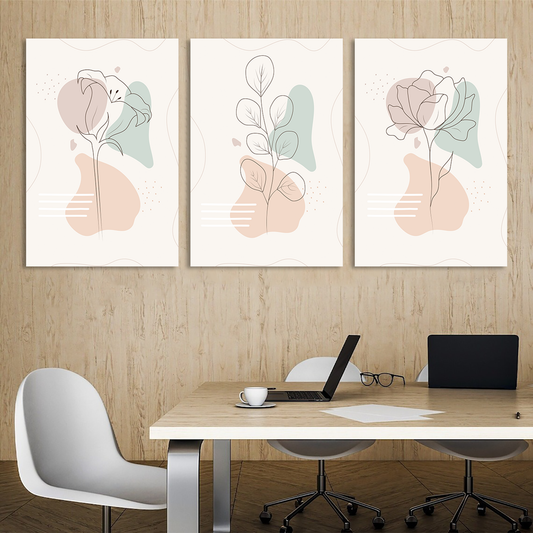 Radiant Floral Minimalist Canvas Wall Art Prints