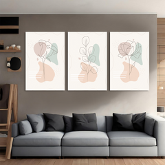 Radiant Floral Minimalist Canvas Wall Art Prints