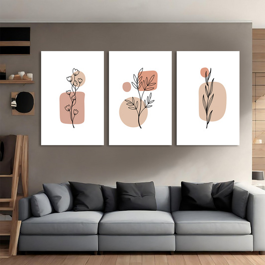 Modern Floral Minimalist Canvas Wall Art Prints