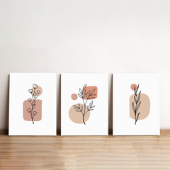 Modern Floral Minimalist Canvas Wall Art Prints