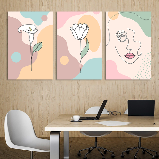 Simple Floral Minimalist Canvas Wall Art Prints