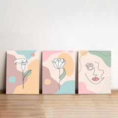 Simple Floral Minimalist Canvas Wall Art Prints