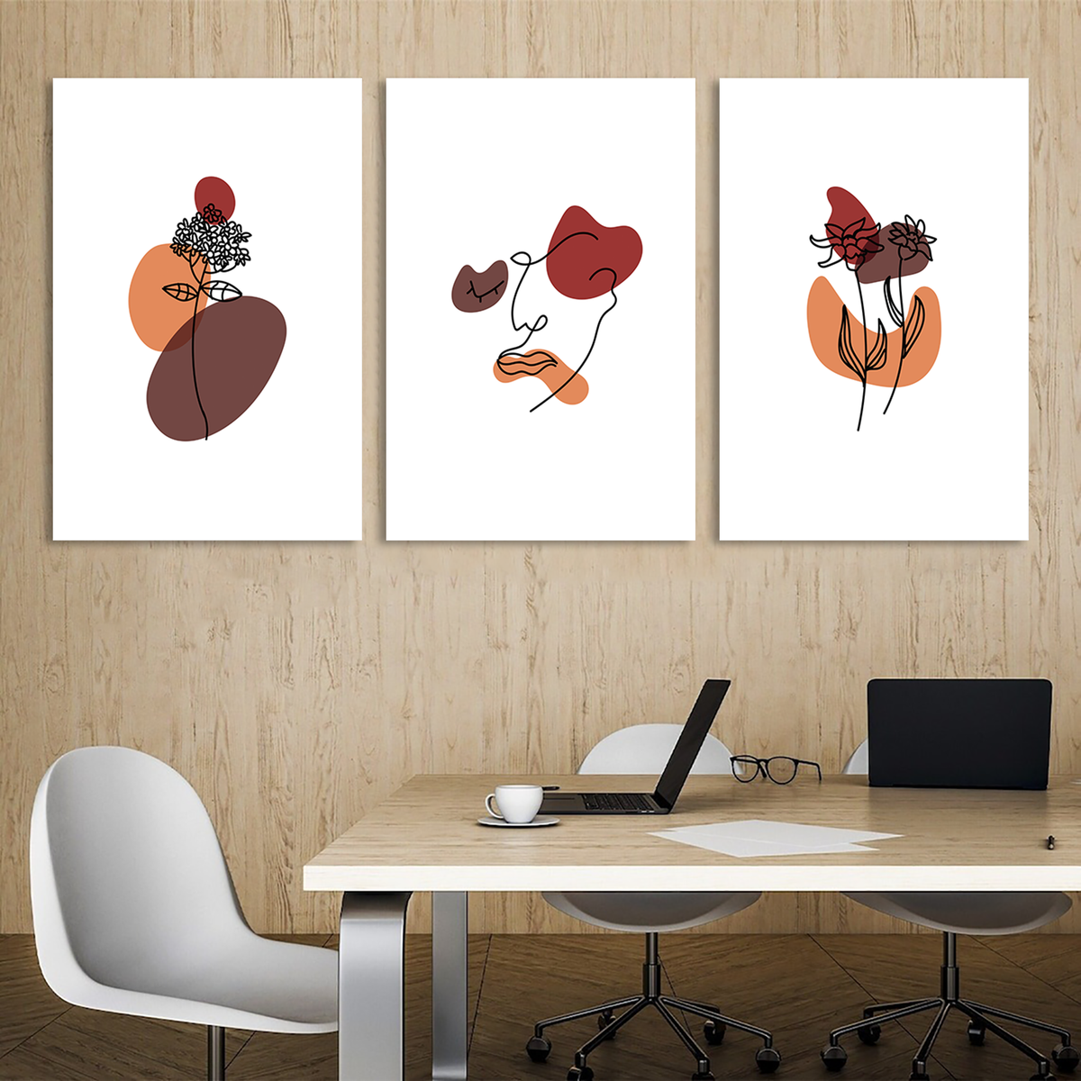 Elegant Floral Minimalist Canvas Wall Art Prints