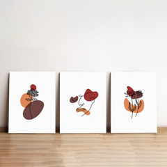 Elegant Floral Minimalist Canvas Wall Art Prints