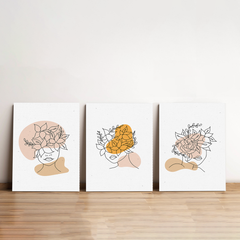 Chic Floral Minimalist Canvas Wall Art Prints