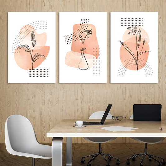 Floral Harmony Minimalist Canvas Wall Art Prints