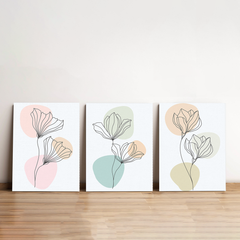 Modern Chic Floral Minimalist Canvas Wall Art Prints