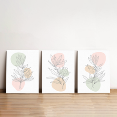 Fresh Floral Minimalist Canvas Wall Art Prints