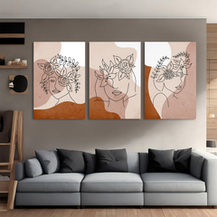 Contemporary Floral Minimalist Canvas Wall Art Prints