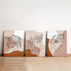 Contemporary Floral Minimalist Canvas Wall Art Prints