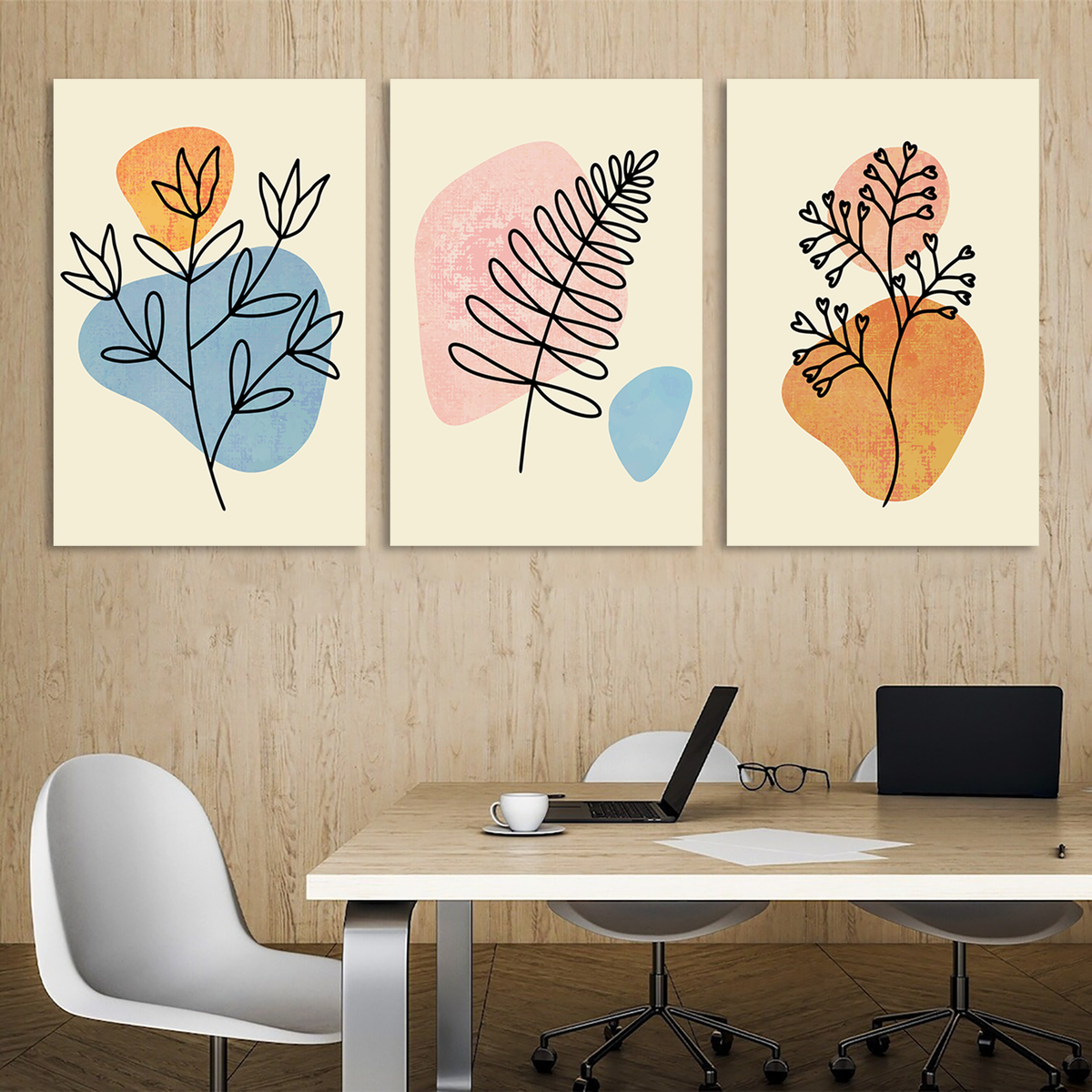 Delicate Floral Minimalist Canvas Wall Art Prints