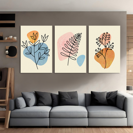 Delicate Floral Minimalist Canvas Wall Art Prints