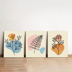 Delicate Floral Minimalist Canvas Wall Art Prints