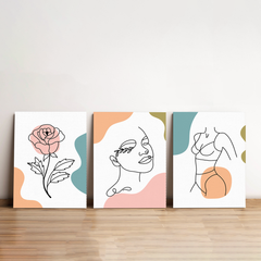 Stylish Floral Minimalist Canvas Wall Art Prints