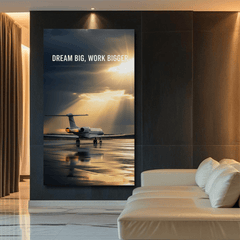 Dream Big Work Bigger Motivational Canvas Wall Art Print