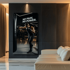 No Pain No Power Motivational Canvas Wall Art Print