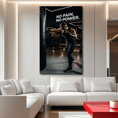No Pain No Power Motivational Canvas Wall Art Print