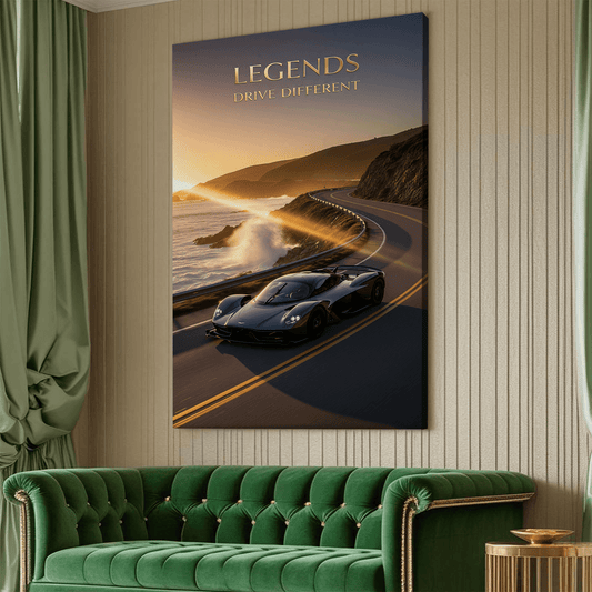 Legends Drive Different Motivational Canvas Wall Art Print