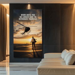 Work Until You No Longer Have to Introduce Yourself Motivational Canvas Wall Art Print