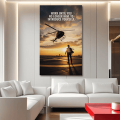 Work Until You No Longer Have to Introduce Yourself Motivational Canvas Wall Art Print