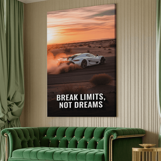 Break Limits Not Dreams Motivational Canvas Wall Art Print