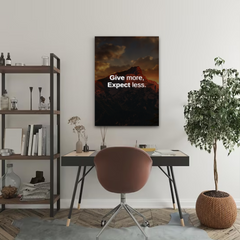 Give More Expect Less Motivational Canvas Wall Art – Inspirational Quote Print for Home & Office Décor