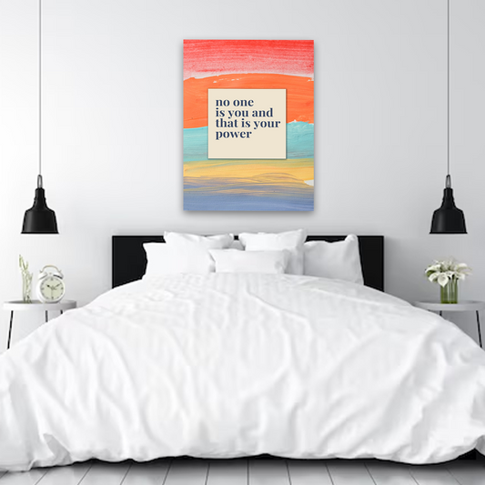 No One Is You Motivational Canvas Wall Art – Inspirational Quote Print for Home & Office Decor