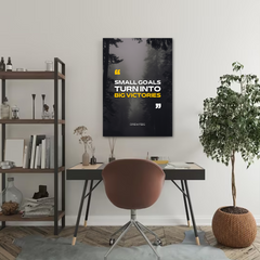 Small Goals Big Victories Motivational Canvas Wall Art – Inspirational Quote Print for Home & Office