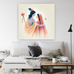 Radha Krishna Divine Love Canvas Wall Art Prints - Spiritual Home Décor