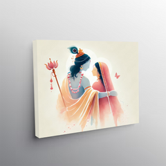 Radha Krishna Divine Love Canvas Wall Art Prints - Spiritual Home Décor