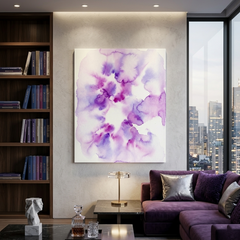 Lavender Bloom — Soft Purple & Lilac Watercolor Abstract Canvas Wall Print
