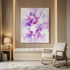 Lavender Bloom — Soft Purple & Lilac Watercolor Abstract Canvas Wall Print