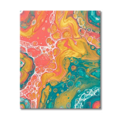 Tropical Currents — Vibrant Multicolor Fluid Art Abstract Canvas Wall Print