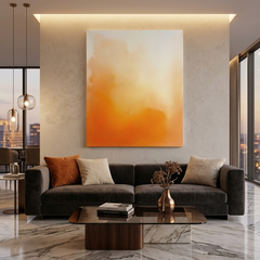 Golden Horizon — Soft Orange Ombre Sunset Gradient Abstract Canvas Wall Print