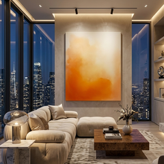 Golden Horizon — Soft Orange Ombre Sunset Gradient Abstract Canvas Wall Print