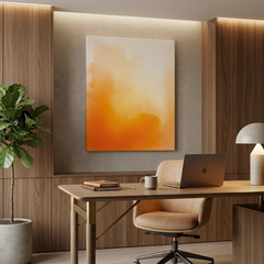 Golden Horizon — Soft Orange Ombre Sunset Gradient Abstract Canvas Wall Print