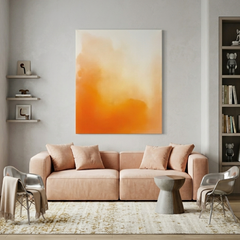 Golden Horizon — Soft Orange Ombre Sunset Gradient Abstract Canvas Wall Print