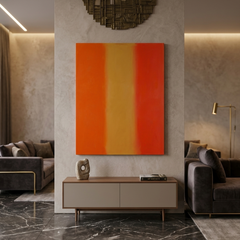 Sunset Spectrum — Bold Orange, Yellow & Red Color Block Abstract Canvas Wall Print
