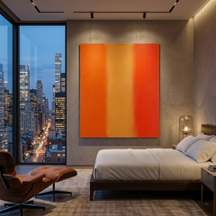 Sunset Spectrum — Bold Orange, Yellow & Red Color Block Abstract Canvas Wall Print